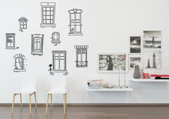 Abstract Doors Windows and Cupboard Wall Sticker JM7071 PVC Wall Paper Removeable Wall Art Decor