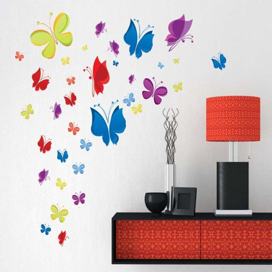 Colorful Butterfly Wall Sticker JM7271 PVC Removeable Wall Paper Self Adhesive Wall Art Decor