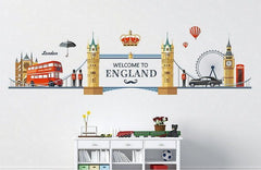 Welcome To London Bridge Wall Sticker JM-7304 Traveling  Wall Paper PVC Removeable Wall Decor