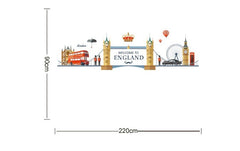 Welcome To London Bridge Wall Sticker JM-7304 Traveling  Wall Paper PVC Removeable Wall Decor