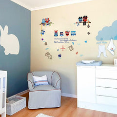 Cute Owl Nautical Pirate Theme Kids Wall Sticker Decal