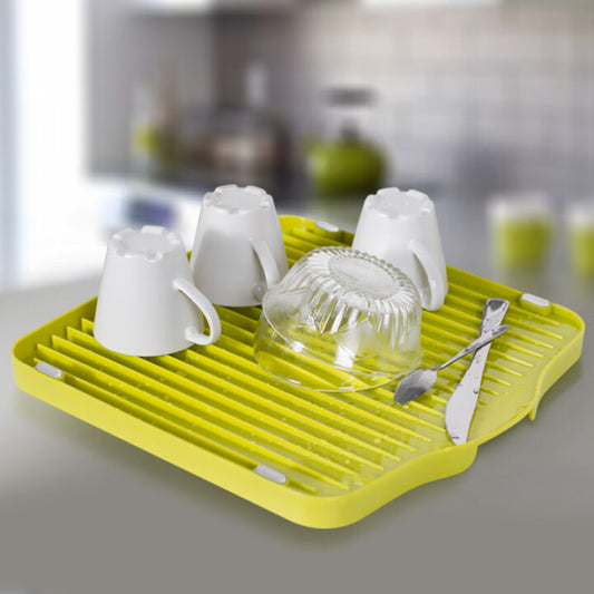 Kitchen Dish Drying Tray with Sloped Drainage Multifunctional Dish Drying Tray.