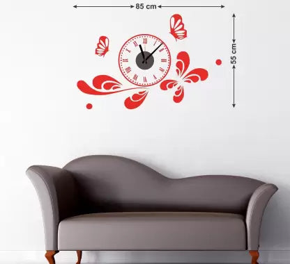 Butterfly Wall Clock Sticker Graceful Design Wall Clock For Home Decor.