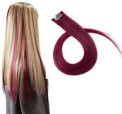 8Pcs Straight Hair Extensions Clip in 22 Inch Rainbow Multi-Color Clip in Synthetic Long Hairpiece Party Highlights Colorful Clip in Hair Extensions for Women