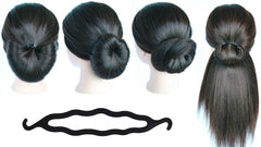 Flexible Black Plastic Hair Braiding And Bun Styling Tool