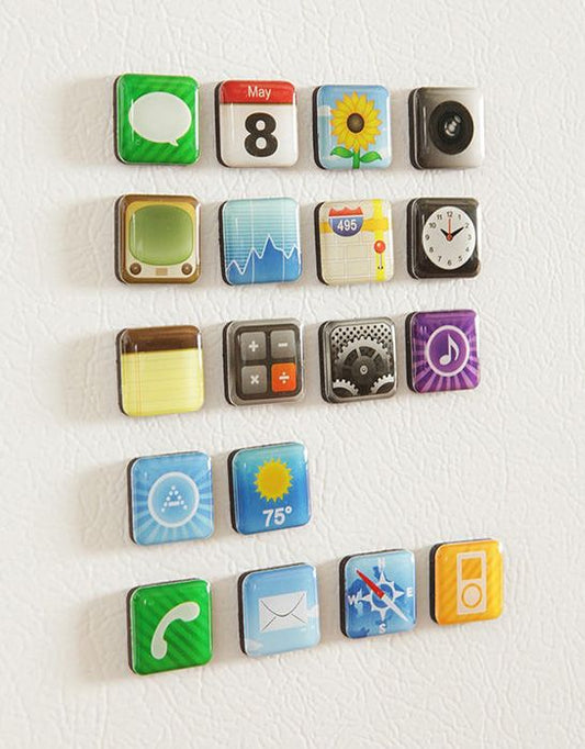 18 Pieces/Pack Iphone Magnets App Apple Apps Icon Whiteboard Fridge Magnets.