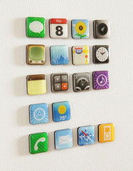 18 Pieces/Pack Iphone Magnets App Apple Apps Icon Whiteboard Fridge Magnets.