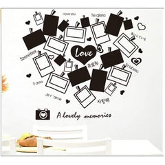 Heart-Shaped Photo Frames and Memories Wall Decal