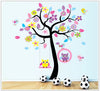 Colorful Cartoon Wall Sticker Sheet – Fun Floral & Bird Designs