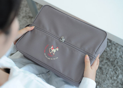 Dual-Compartment Travel Shoe Bag Water-Resistant, Multi-Purpose Storage Organizer with Handle & Zipper Closure.