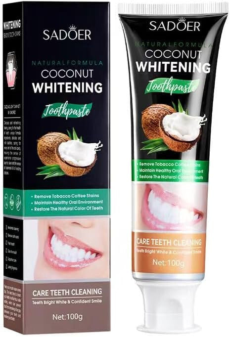 Sadoer Natural Formula Coconut Whitening Toothpaste Stain Removal