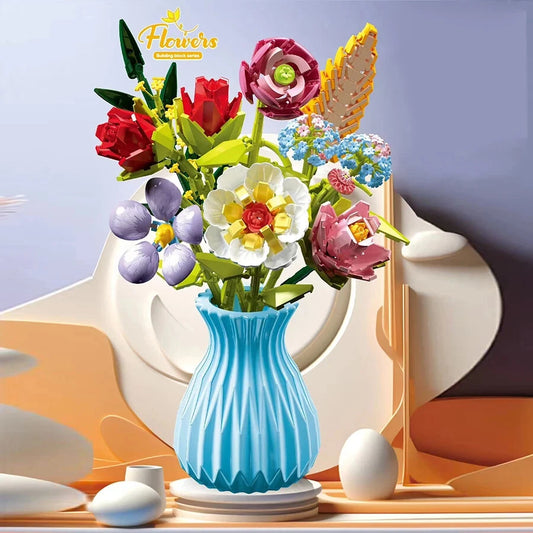 DIY Flower Bouquet Building Set for Kids – Colorful Decor