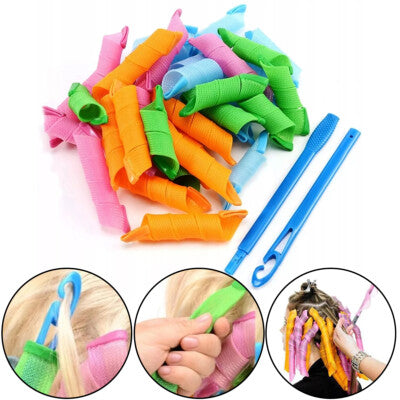Spiral Curl Magic Hair Rollers With Styling Hook Styling Tools