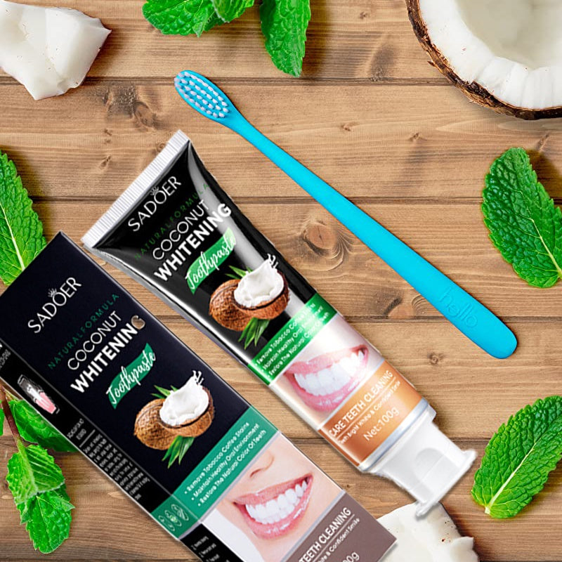 Sadoer Natural Formula Coconut Whitening Toothpaste Stain Removal