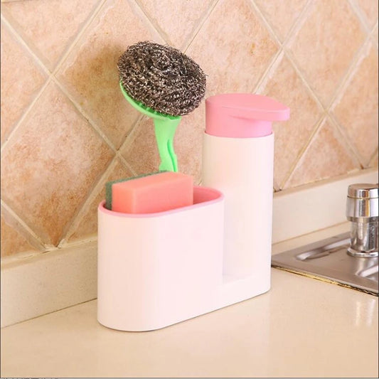 Kitchen Sponge Storage Shelf Detergent Dispenser Sink Cleaning Brush Storage Rack Bathroom Hand Sanitizer Bottle