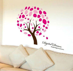 Digital Dream Pink Fingerprint Tree Wall Sticker Decal Decor