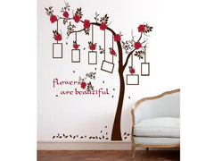 Red Rose Flower Tree Branch Quote DIY Wall Sticker Decal