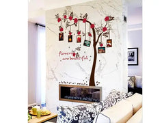 Red Rose Flower Tree Branch Quote DIY Wall Sticker Decal