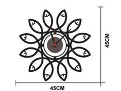 Black Decorative Fish Pattern Wall Clock Modern Living Room