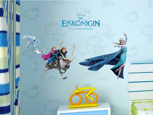 Frozen Elsa and Kristoff Wall Sticker Frozen Cartoon Movie Wall Paper  For Kids Room PVC Removeable Wall Decor