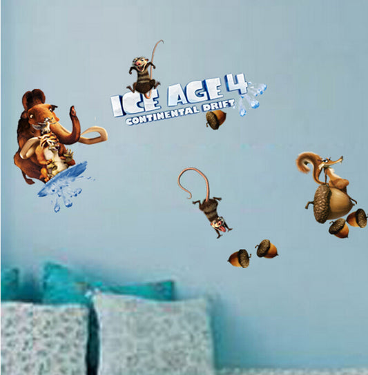 Ice Age 4 Continental Drift Wall Sticker Cartoon Movie Wall Paper PVC Removeable Wall Decor