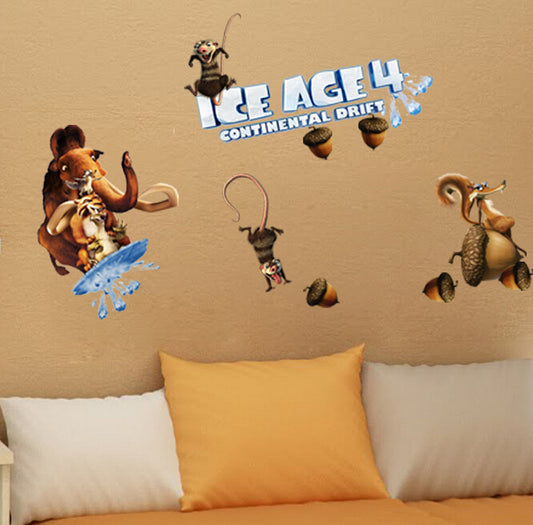 Ice Age 4 Continental Drift Wall Sticker Cartoon Movie Wall Paper PVC Removeable Wall Decor