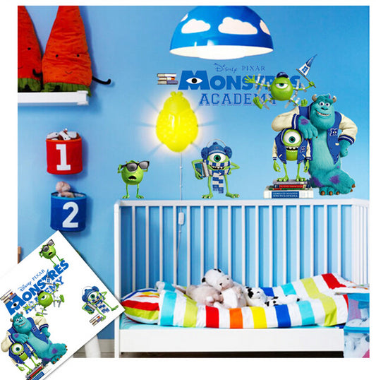 Monsters Academy Disney Wall Sticker Cartoon Movie Wall Paper PVC Removeable Wall Decor  For Kids Room