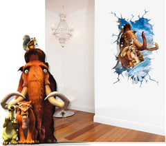 Most Popular Movie Ice Age 3D Wall Sticker Cartoon Movie Wall Paper PVC Wall Art Decor For Kids Room