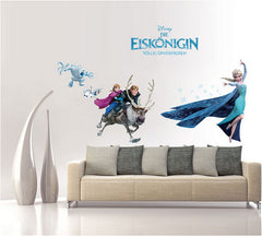 Frozen Elsa and Kristoff Wall Sticker Frozen Cartoon Movie Wall Paper  For Kids Room PVC Removeable Wall Decor