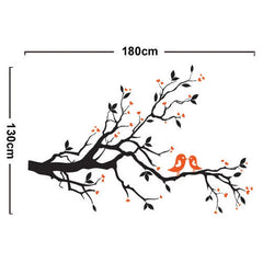 Black Tree Branch with Love Birds Removable Wall Sticker Decal