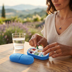 Portable 6-Compartment Pill Box Organizer for Daily Medication Management