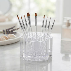 Clear Acrylic 7-Slot Lipstick and Makeup Brush Organizer Holder Stand