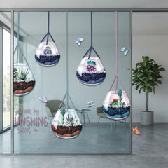 SUN YOU ARE MY SHINE Botanical Terrarium Hanging Wall Decals Sticker