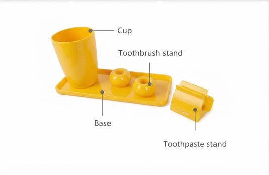 Anya Portable Toothbrush Holder Set with Tumbler and Toothpaste Dispenser