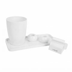Anya Portable Toothbrush Holder Set with Tumbler and Toothpaste Dispenser