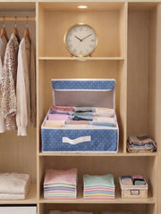 Foldable Blue  Multi Grid Women Personal Stuffs Organizer Storage Case
