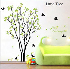 Large Lemon Tree Birds Wall Stickers Green Wall Sticker Floral Wall Paper XY1006 PVC Removeable Wall Decor
