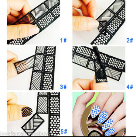 Nail Art Manicure Stencil Stickers Easy Use Nail Vinyls Stencil - Online  Shopping Pakistan, Nail Art in Pakistan, Wall Stickers