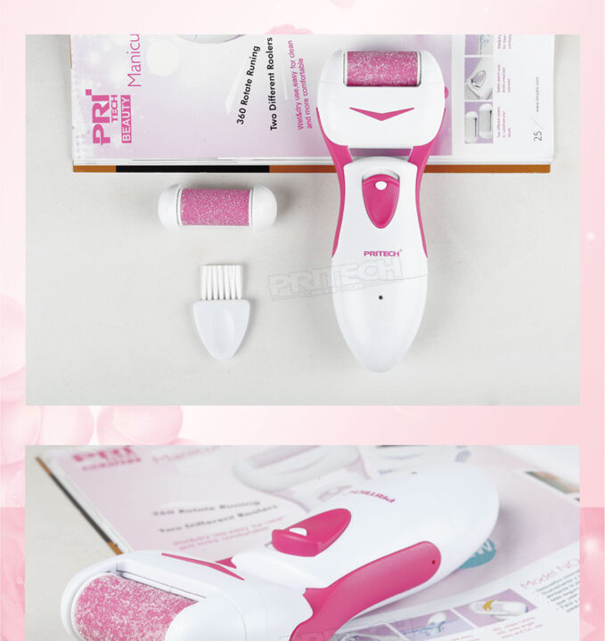 Features: pedicure  remover Gorgeous outer design and good function enable wonderful experiences   360°rotate runing 300 wide angle,easy and fun us e   2 IN 1   two different roolers to meet your different request online shopping pakistan lahore barsfashion