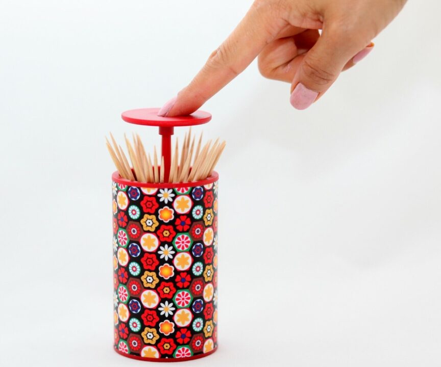 Red Toothpick Holder