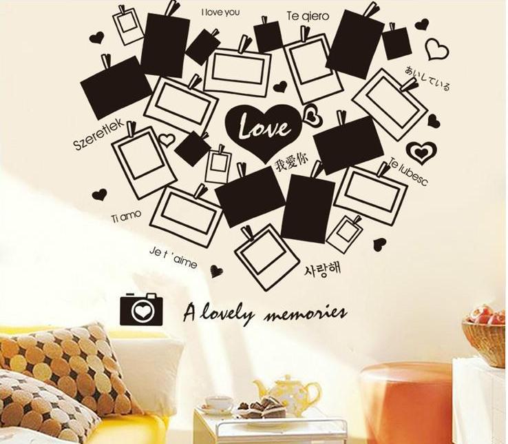 Love Photo Minimalist Black And White Photo Wall Stickers Decor.