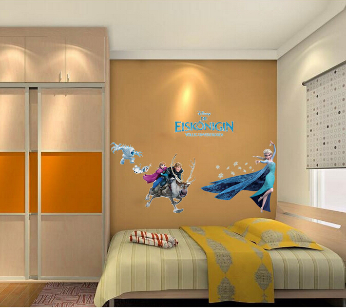 Frozen Cartoon Movie Frozen Elsa and Kristoff Wall Sticker Home.