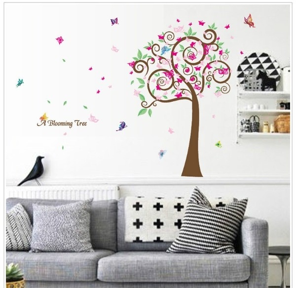 Blooming Tree Wall Sticker Floral Wall Paper Wall Art For Home.