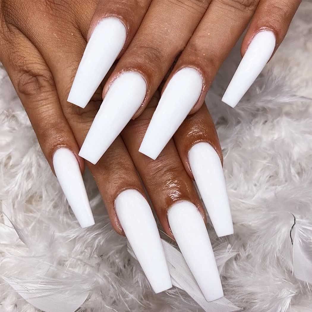 30 White Acrylic Nail Designs for 2024 - The Trend Spotter